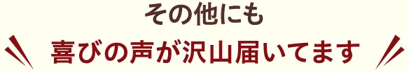 その他にも 喜びの声が沢山届いています